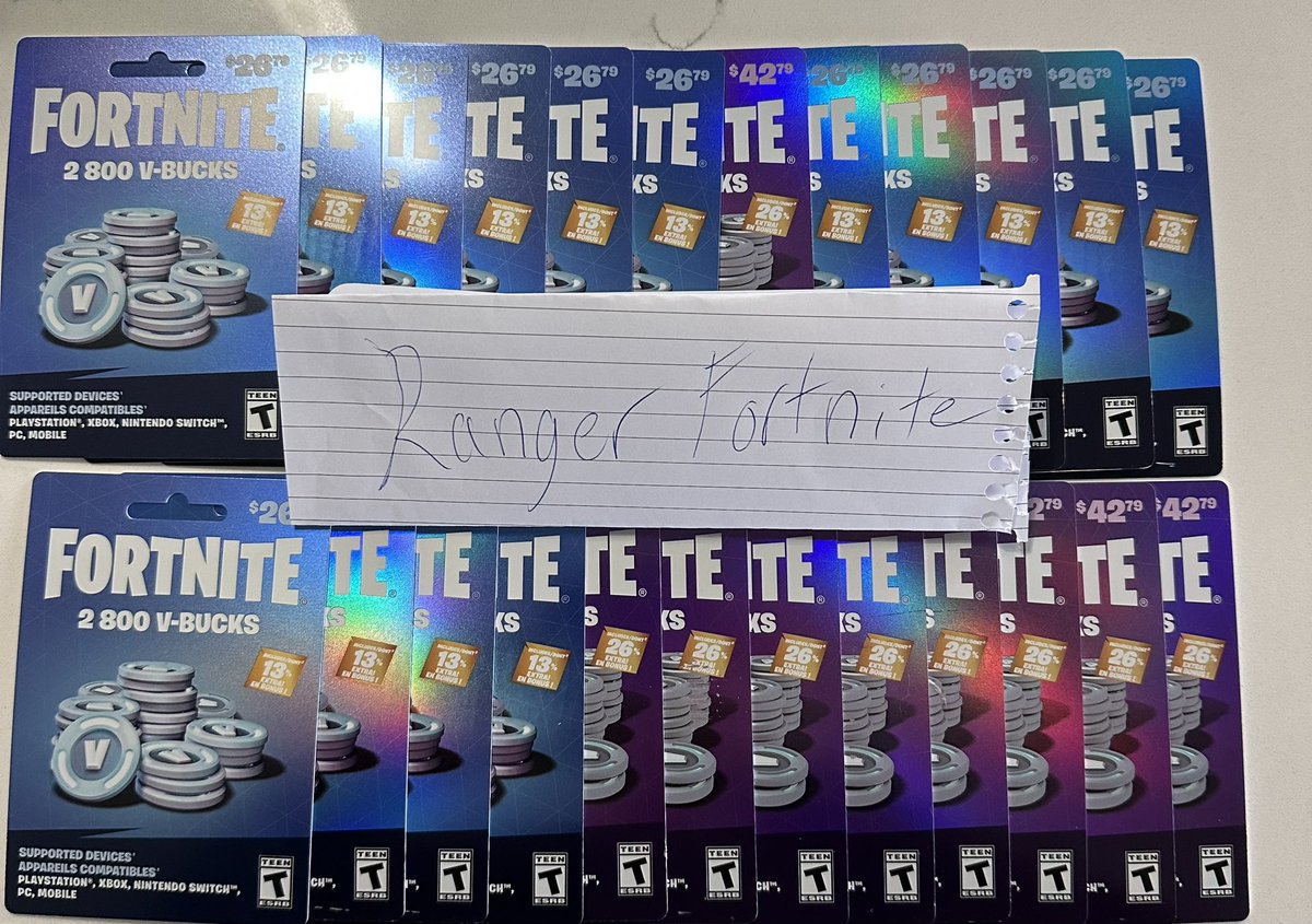 MERRY CHRISTMAS EVERYONE! Giving away a 5000 v-buck card to two random people who retweet this tweet! Giving away the rest of them (100,000 v-bucks) randomly while I’m live on twitch.tv/ranger