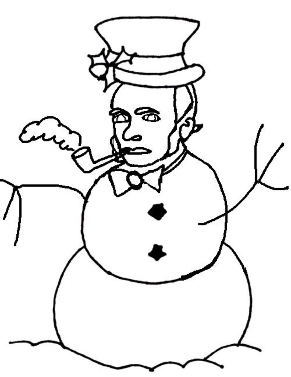 Wishing you a peaceful and safe holiday season. As a present, here is a picture of John Snow, father of epidemiology, as a snowman for you to color.