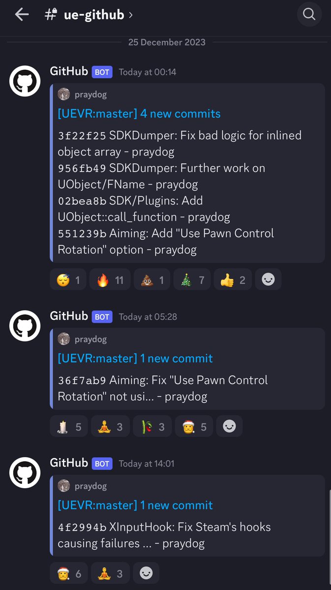 waifu_enjoyer's tweet image. Taken from ue-general, praydog hard at work squashing bugs! #UEVR #flat2VR