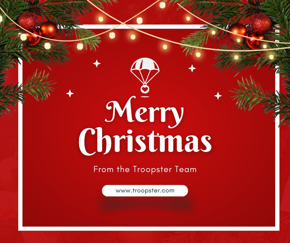 Wishing you all a Merry Christmas! May your holidays be full of joy and happiness, from the Troopster Team!

#MerryChristmas #troopstercarepackages #troopstercarepacks #troopstersupport #supportourtroops #happyholidays #supportthetroops #supportourtroops