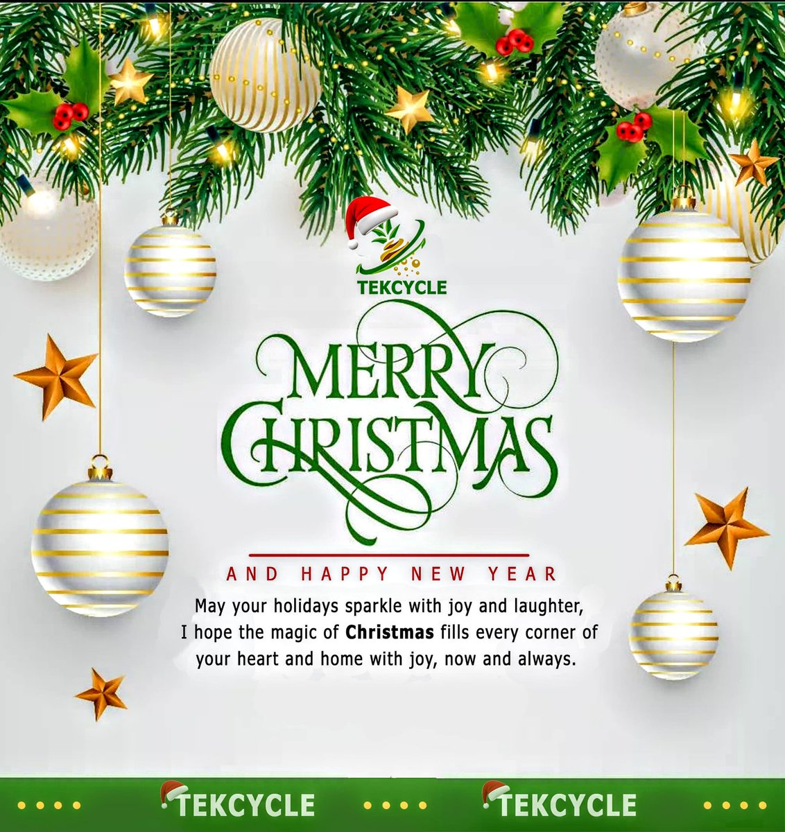 tekcycle64217's tweet photo. Seasons Greetings from Team TekCycle❤️🎊!

May your holiday season be filled with love, laughter, and happiness. Cherish the moments and create beautiful memories that will last a lifetime. Merry Christmas and Happy New Year❤️!
#tekcycle #seasonsgreetings2023 #MerryChristmas https://t.co/sVMyAb4d3z