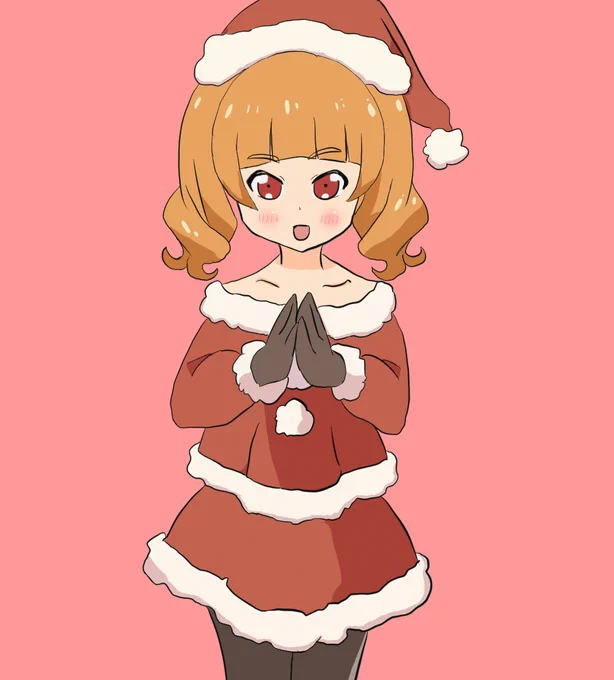 深夜の落書き サンタえみるちゃんクリスタの設定初期化されて泣いた(ಡᾥಡ) 