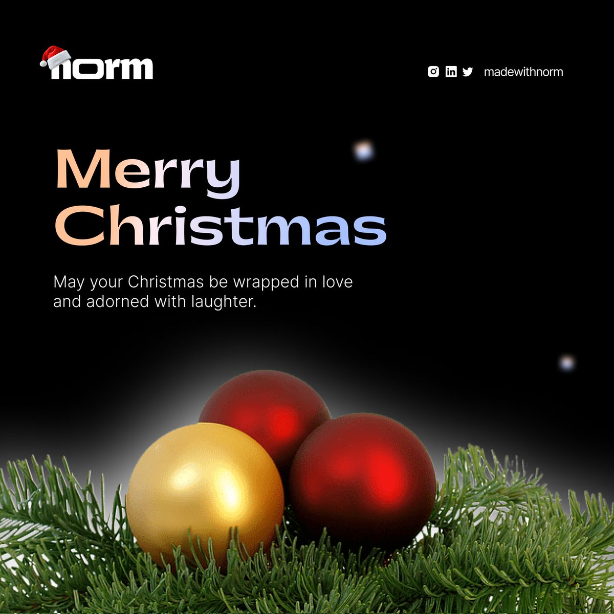 madewithnorm's tweet photo. Wishing you a season of love, peace, and happiness. Merry Christmas from all of us at Norm ❤️

#norm
#videomarketing 
#video https://t.co/n2jW3qIueH