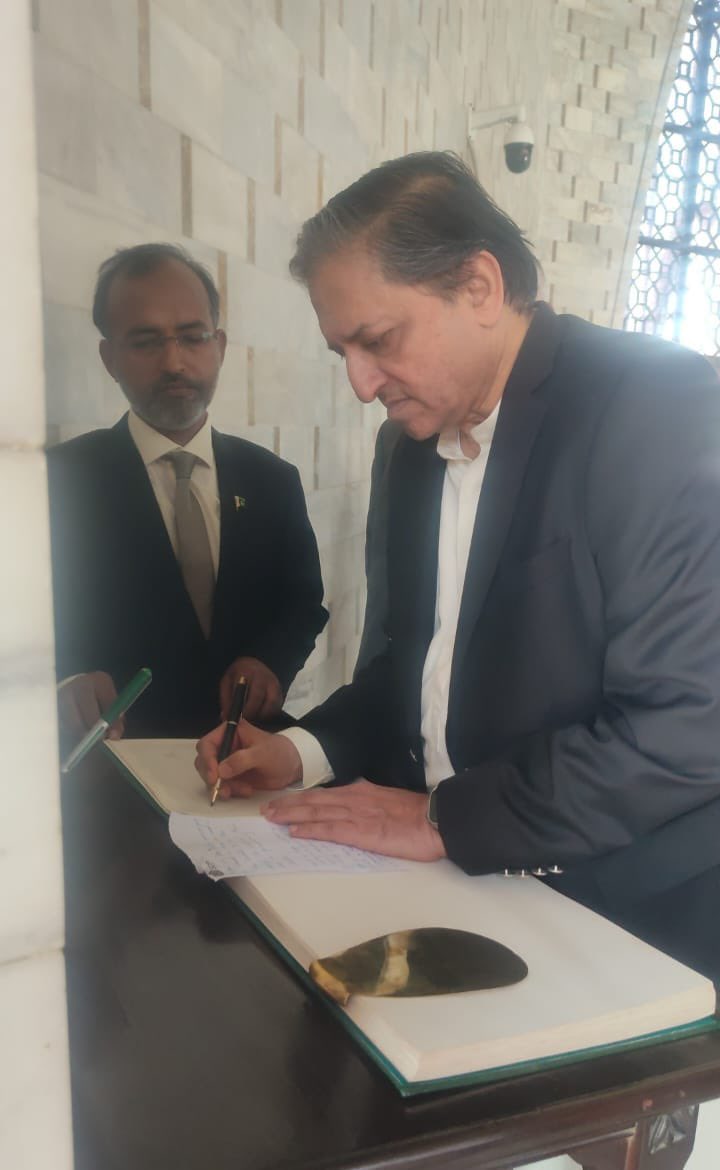 On December 25, 2023, Chief Whip Senate 'Senator Saleem Mandviwalla' paid a visit to Mazar-e-Quaid and paid homage to our founding leader he also laid a floral wreath at the mausoleum and offered fateha (prayers) for Jinnah.