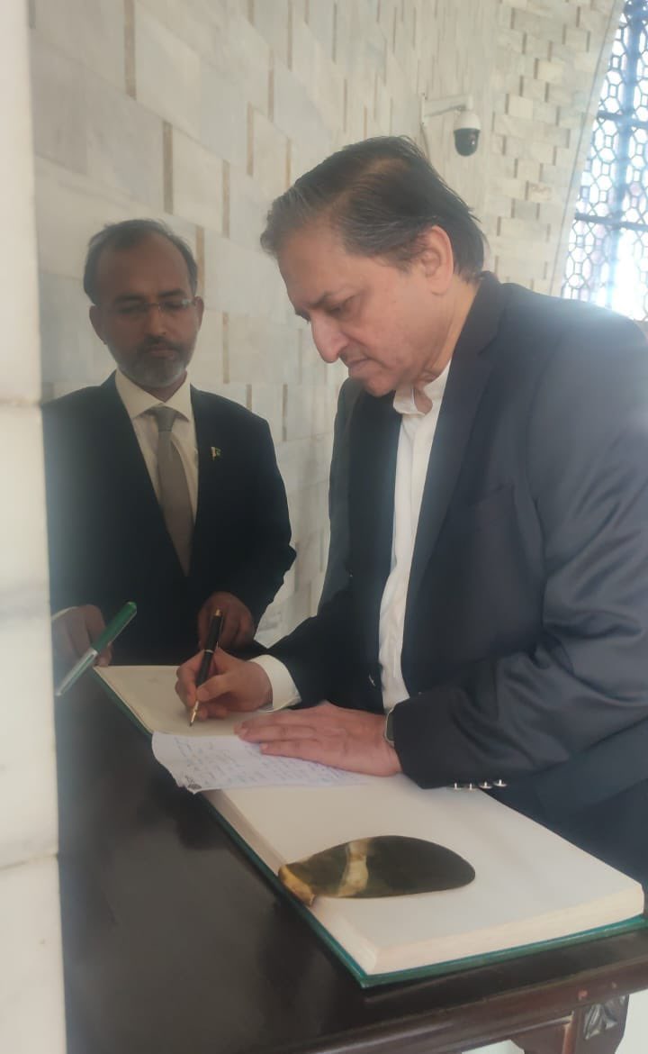 On December 25, 2023, Chief Whip Senate "Senator Saleem Mandviwalla" paid a visit to Mazar-e-Quaid and paid homage to our founding leader he also laid a floral wreath at the mausoleum and offered fateha (prayers) for Jinnah.
