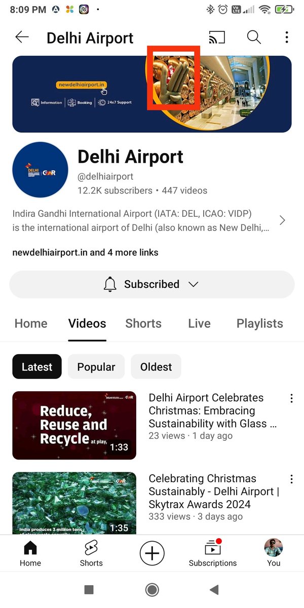 sonuujjawal26's tweet photo. @DelhiAirport Found Santa on Delhi Airport youtube cover banner 

#TheHiddenSanta @DelhiAirport

@Gayathrimohan_ 
@coolkishore59 
@Deepaadhan3 
@blessedkamal 
@2021Ambal https://t.co/Zs39wX2d0R