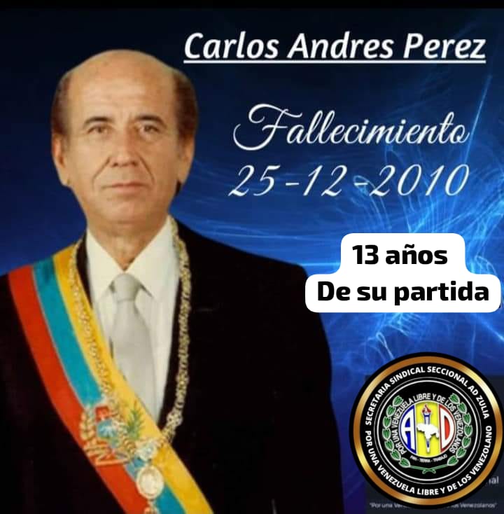 eleisiespinaad's tweet photo. En el 13° Aniv de la partida más sentida que ha tenido Vzla en lo q va de Siglo, honramos su legado. El #25Dic2010 muere CARLOS ANDRÉS PÉREZ, 2 veces Pdte de la República y murió sin bienes de fortuna. Ya en 1998 había alertado sobre el riesgo q hoy padecemos ¿No hemos aprendido? https://t.co/ytpG4BuzsT