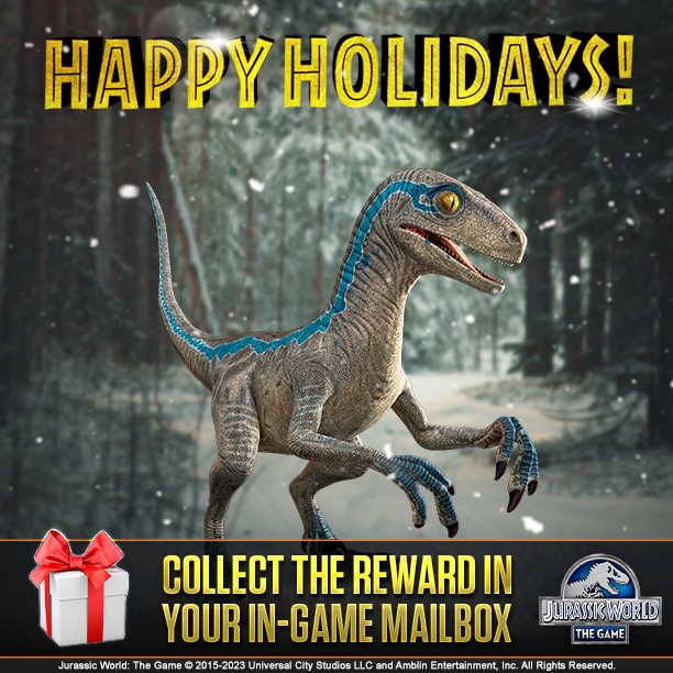 Happy Holidays, Dinosaur Trainers! 🎁 Check your in-game mailbox to claim the final gift! Claim & Play ▶ ludia.gg/JW231225