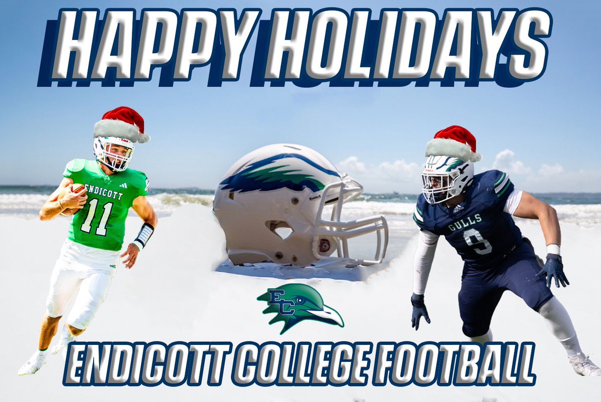 EndicottFB's tweet photo. Happy Holidays from Endicott Football‼️🎄🎉

#BeachBall 🏈🐦🏖️ https://t.co/Rs2eQB6qNT