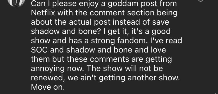 strontichloride's tweet image. If you know how good the show is and how strong the fandom is, you should also know how unfair the cancellation was imo
 #SaveShadowAndBone
#SixOfCrowsSpinoff 
#SanktNikolai