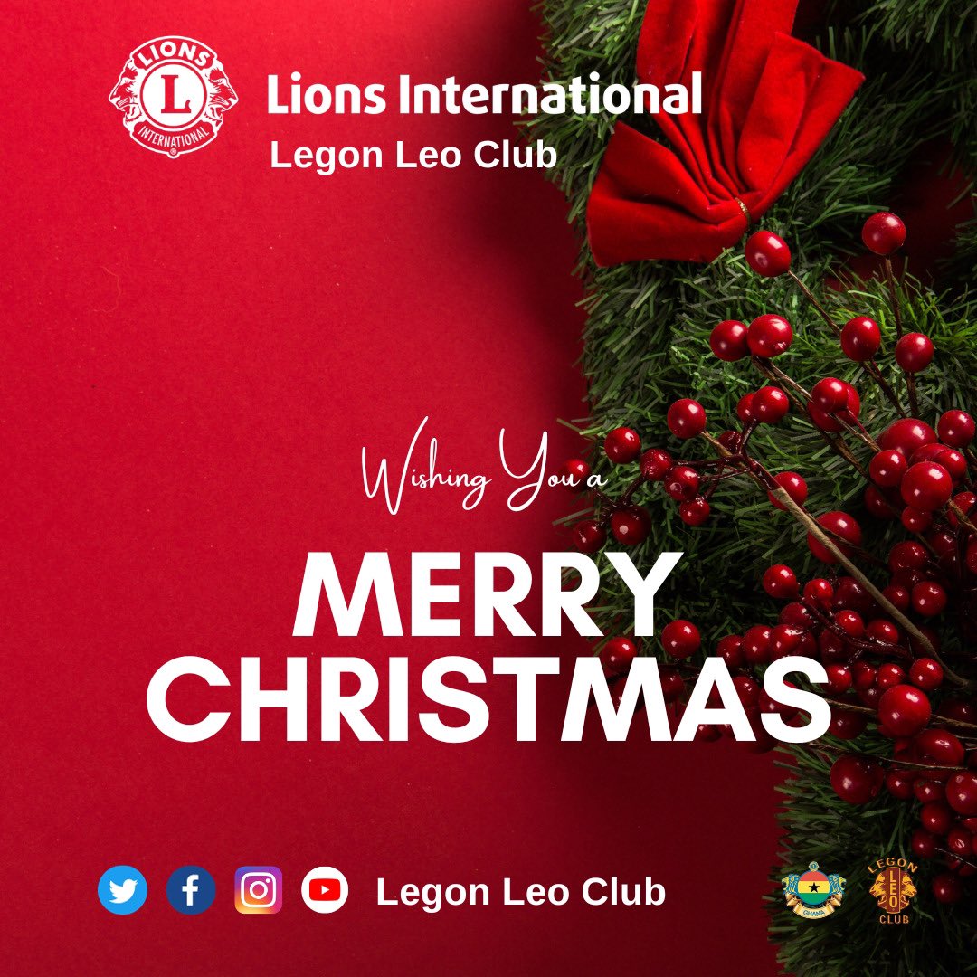 legon_leo_club's tweet photo. "Wishing a joyful and merry Christmas to all members of the Legon Leo Club! May this festive season be filled with love, laughter, and the spirit of giving. **
#MerryChristmas #LegonLeoClub #SpreadingCheer" https://t.co/6HgT5dRgy3