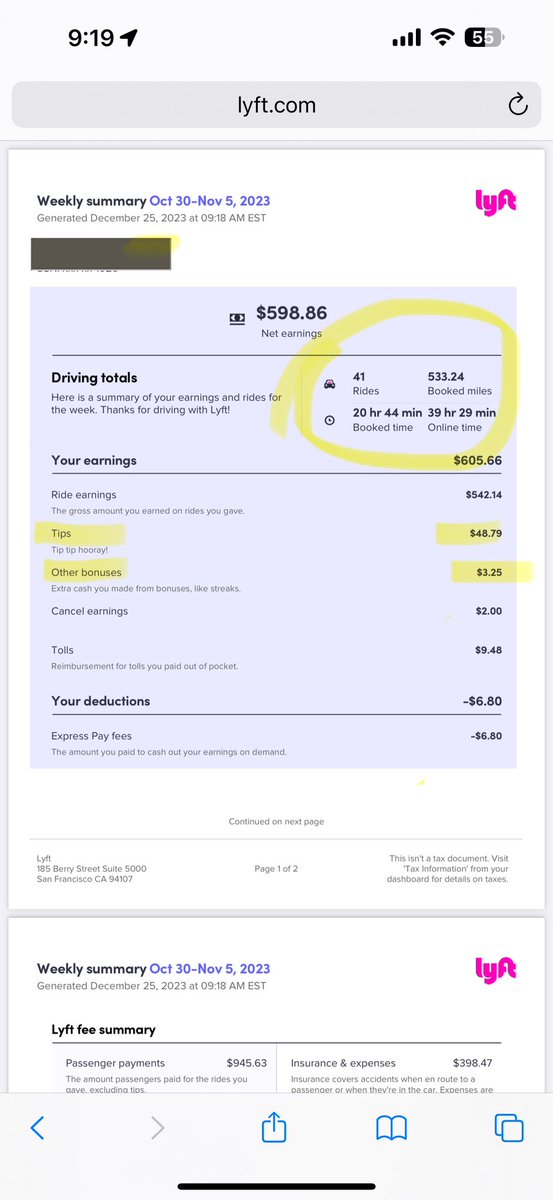 mrbatistaJ's tweet image. @sergioaved good morning @TheRideshareGuy check my statement @davidrisher @lenshermanCBS @dkhos coming you statement 

#uber 
#lyft 

Lens have reason article #forbe 

🔵Earning $598.86

🔵Book Miles 533.34* 0.65 miles NJ after deduction miles my earning $346.606

🔵online times