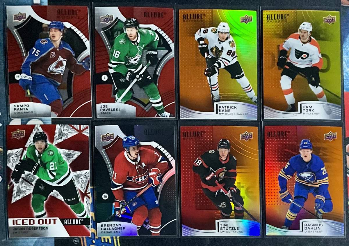 supermikeio's tweet photo. 🎶 On the twelfth day of #Packmas I gave to me a Hobby Box of 2021-22 Allure #12daysofpackmas #8packstoday a fun and colorful rip results the equivalent of @UpperDeckhockey putting a lump of coal in my stocking 😛 Merry X-Mas everyone have a great day thanks for ripping with me https://t.co/64TZsZ5x2p