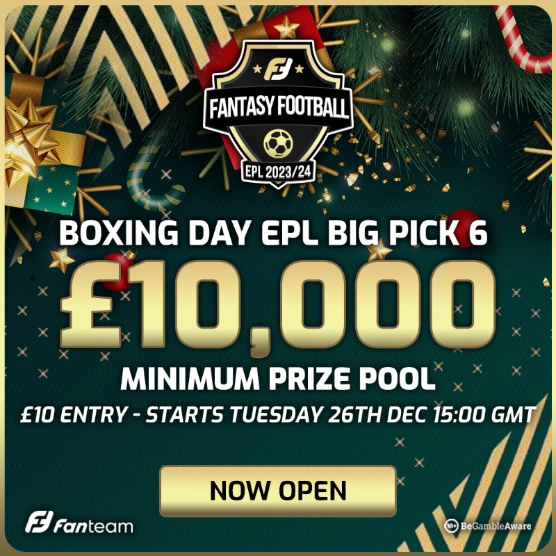 FanTeamOfficial's tweet photo. 🎄 XMAS TWITTER COMPETITION 🎄

🎁🎟 || Who wants a £10 𝗙𝗥𝗘𝗘 𝗘𝗡𝗧𝗥𝗬 ticket to our £10,000 Boxing Day Big Pick 6 game?

As a special Xmas gift from us, we have 2️⃣5️⃣ £10 tickets to give away!

𝗧𝗢 𝗘𝗡𝗧𝗘𝗥

1⃣ 𝗥𝗧 this tweet
2️⃣ 𝗥𝗘𝗣𝗟𝗬 with your #Fanteam username