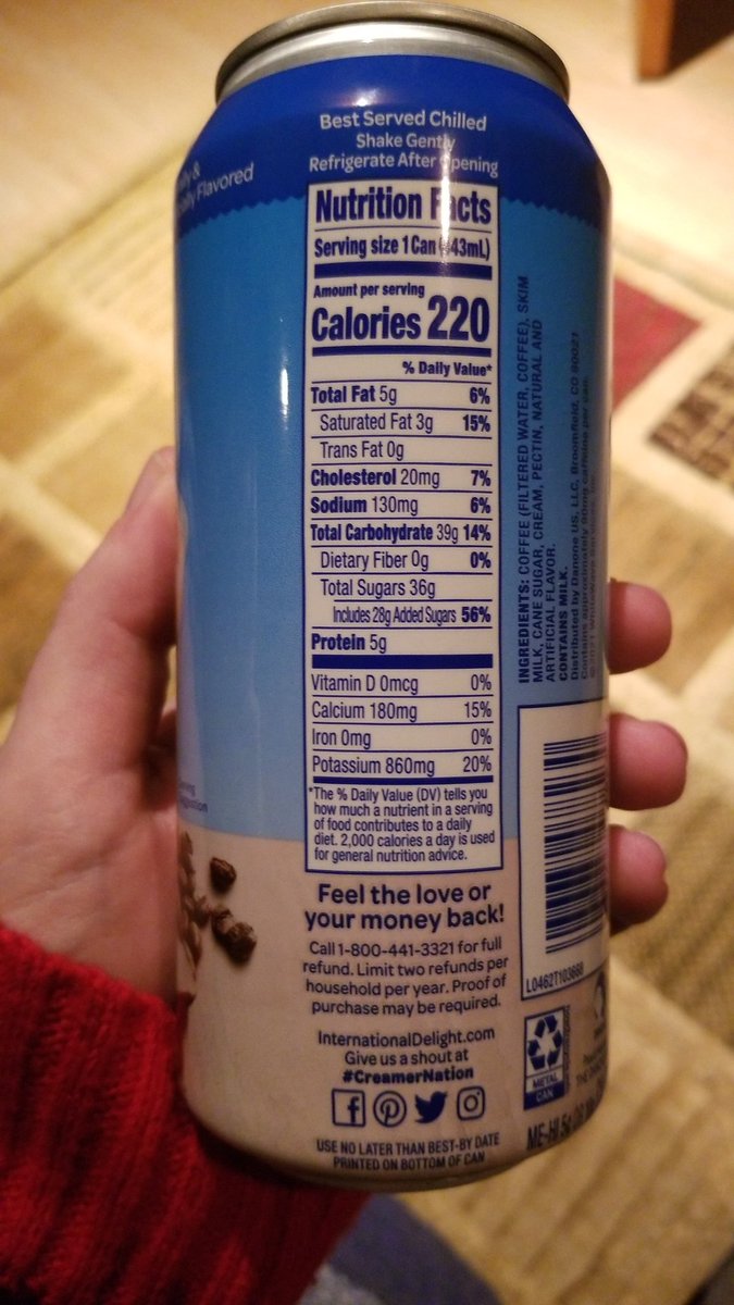 lpaul236's tweet photo. @indelight Why are you afraid to put the amount of caffeine your drink has on the can? It has 56% of our daily sugar, but what of the caffeine?! #CreamerNation https://t.co/SFbsE8flKi