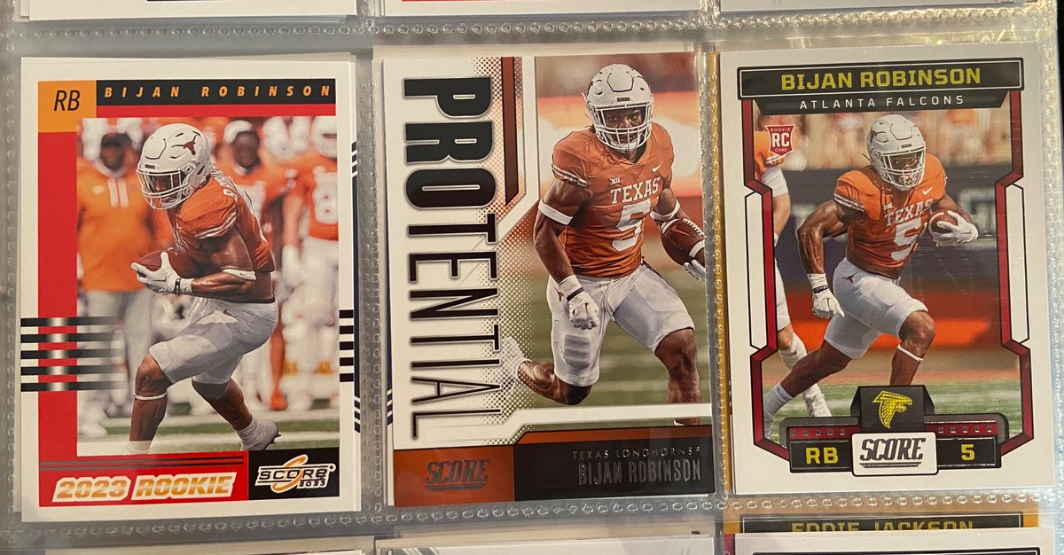 StartRunningNow's tweet image. When your son gets his first ever set of football cards for Christmas and pulls three @Bijan5Robinson cards!!!  Merry Christmas indeed!!  Love Bijan and the Texas Longhorns!!  #hookem #bijan