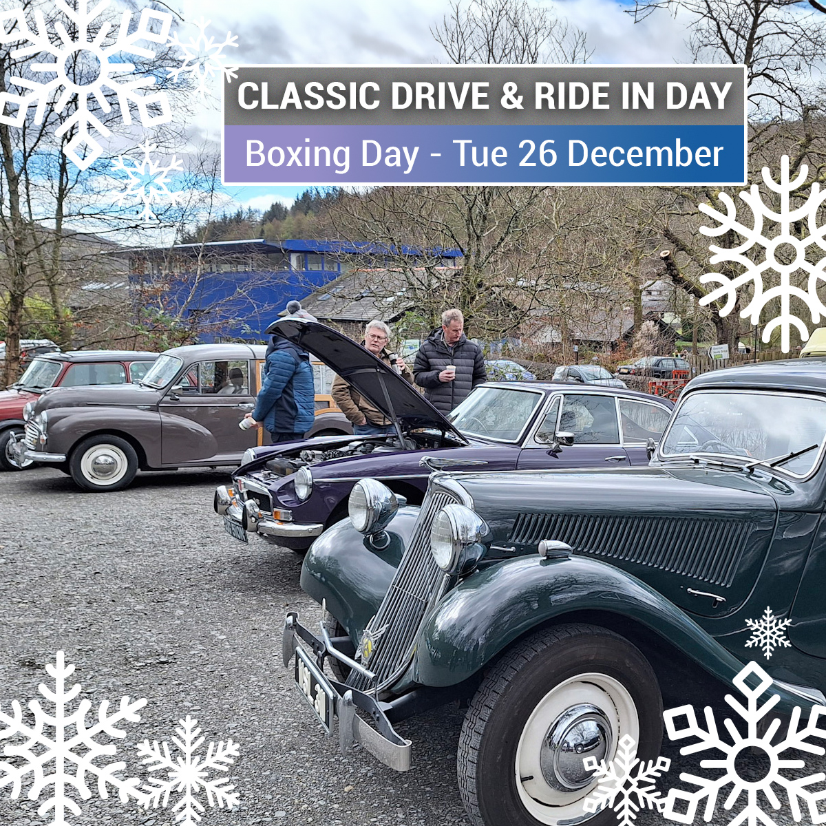 Take a break from all the turkey (or tofu) & tinsel! 

Our Classic Drive & Ride in Day is a great day out for the whole family. 

See you tomorrow > ow.ly/fESz50QlFL4

#LakeDistrictEvents #ClassicCarMeet #ClassicCars
