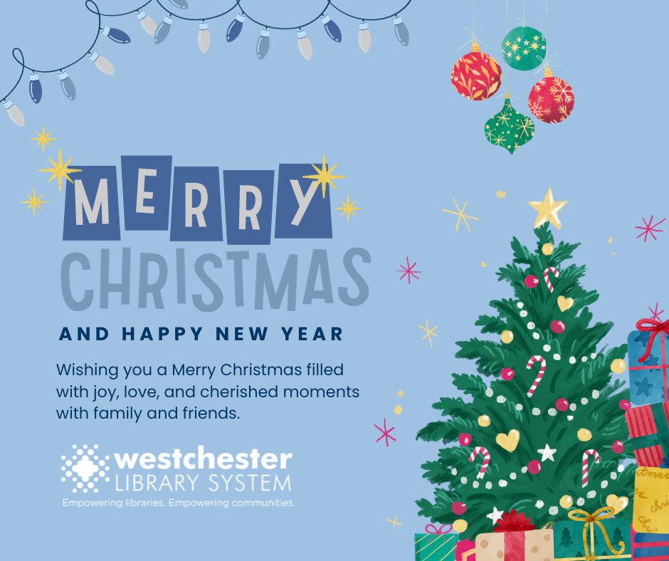 WestLibSys's tweet image. 🎄✨ Happy holidays from Westchester Library System! Wishing you all a Merry Christmas filled with joy, warmth, and the magic of stories. 📚🌟 
#MerryChristmas #HappyHolidays #WestchesterLibrarySystem