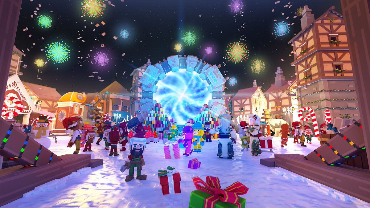 TheSandboxGame's tweet photo. Winter wonders are here! How many of the Season's Greetings experiences have you jumped into already? ❄️ Take a look below at some especially festive treats ready to explore!

https://t.co/Z9LKk12DPW https://t.co/v4NdoC0td2