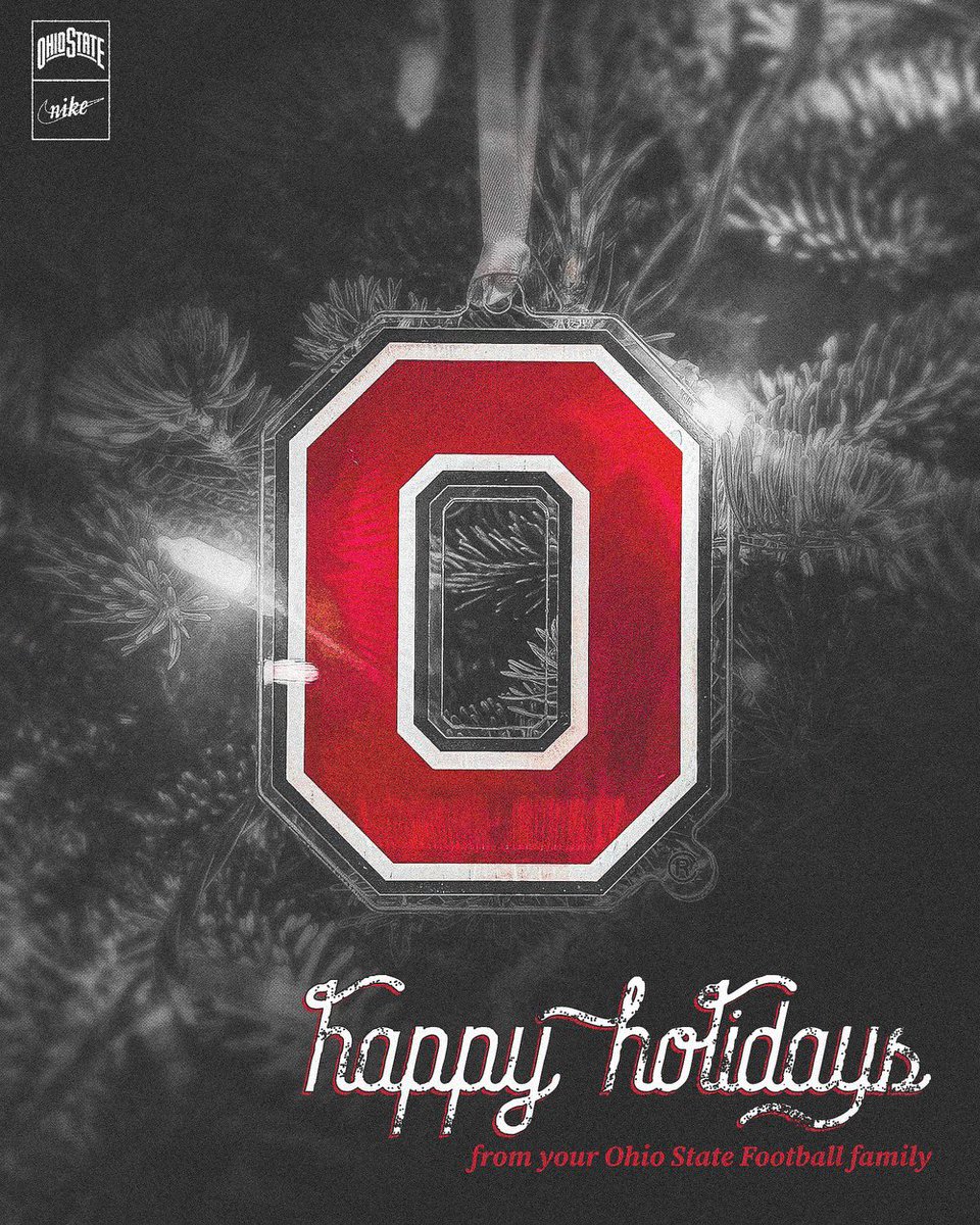 OhioStateFB's tweet photo. Happy Holidays from our Buckeye family to yours 🎄🌰
     
#GoBucks https://t.co/hbSahG3h58