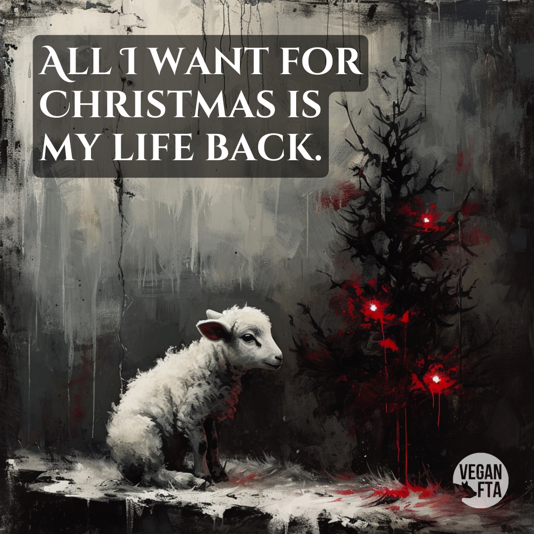 teamveganfta's tweet photo. What about what they want? 😔💔

It doesn’t have to be this way.

Please find compassion for non human animals in your hearts this Christmas. 🎄🐑

#vegan #christmas #xmas #lamb #sheep #animalart #compassion https://t.co/7iEt8EJiuT