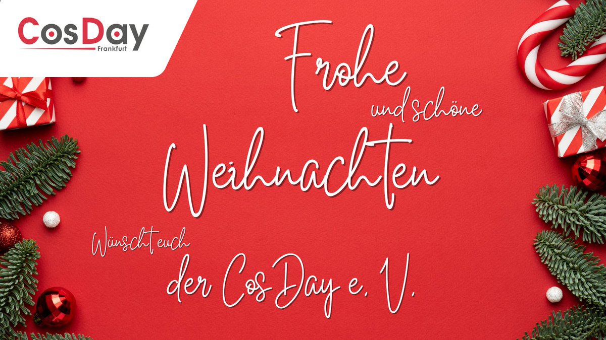 Wir hoffen, ihr hattet einen schönen besinnlichen Abend mit euren Liebsten gehabt und wünschen euch weitere schöne Festtage mit euren Liebsten. ❤️

Frohe Weihnachten!❄️

Wünscht euch euer CosDay Verein 😄

#froheweihnachten #merrychrsistmas #festtage #vereincosday #cosday