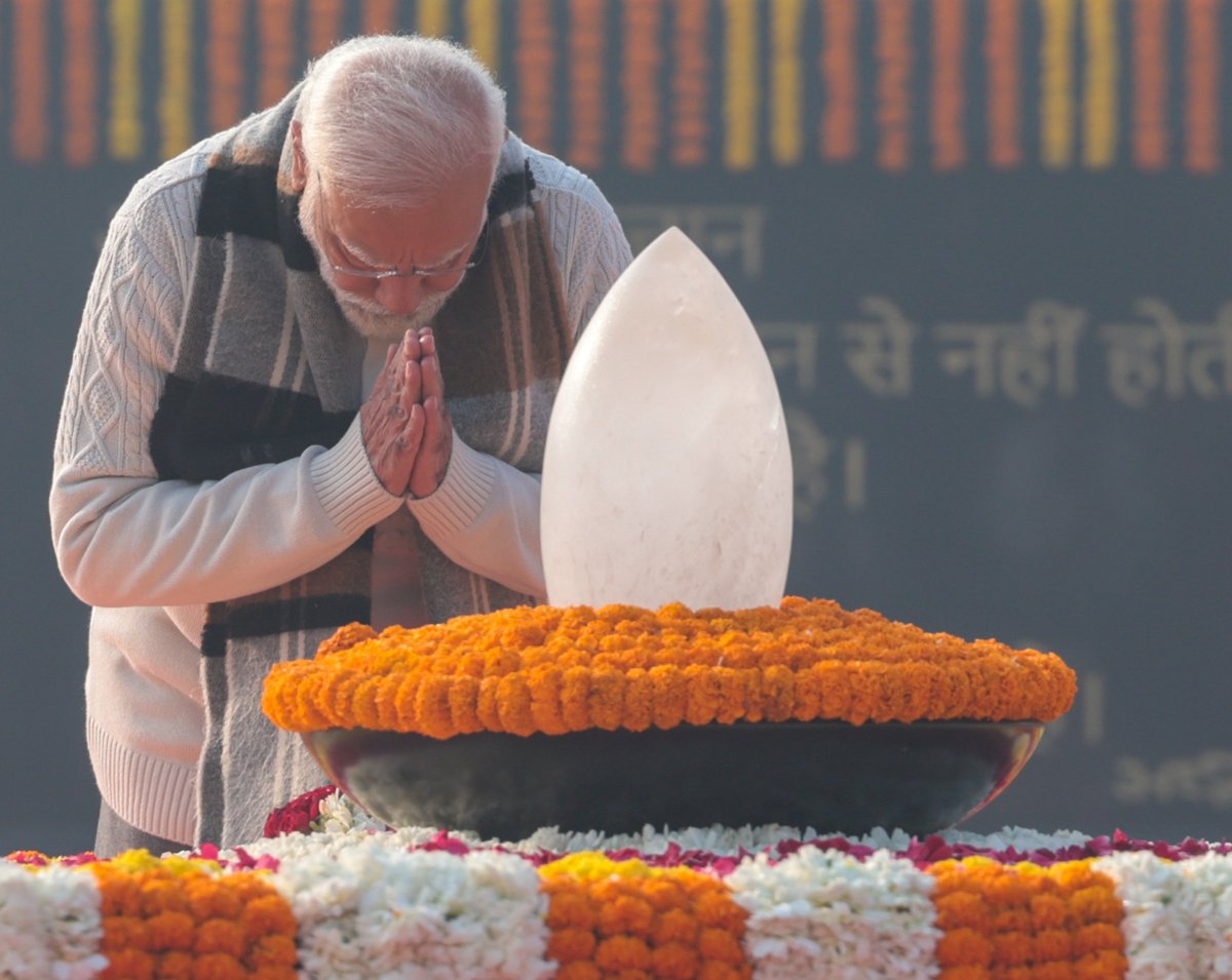 Paid tributes to Atal Ji at Sadaiv Atal this morning.