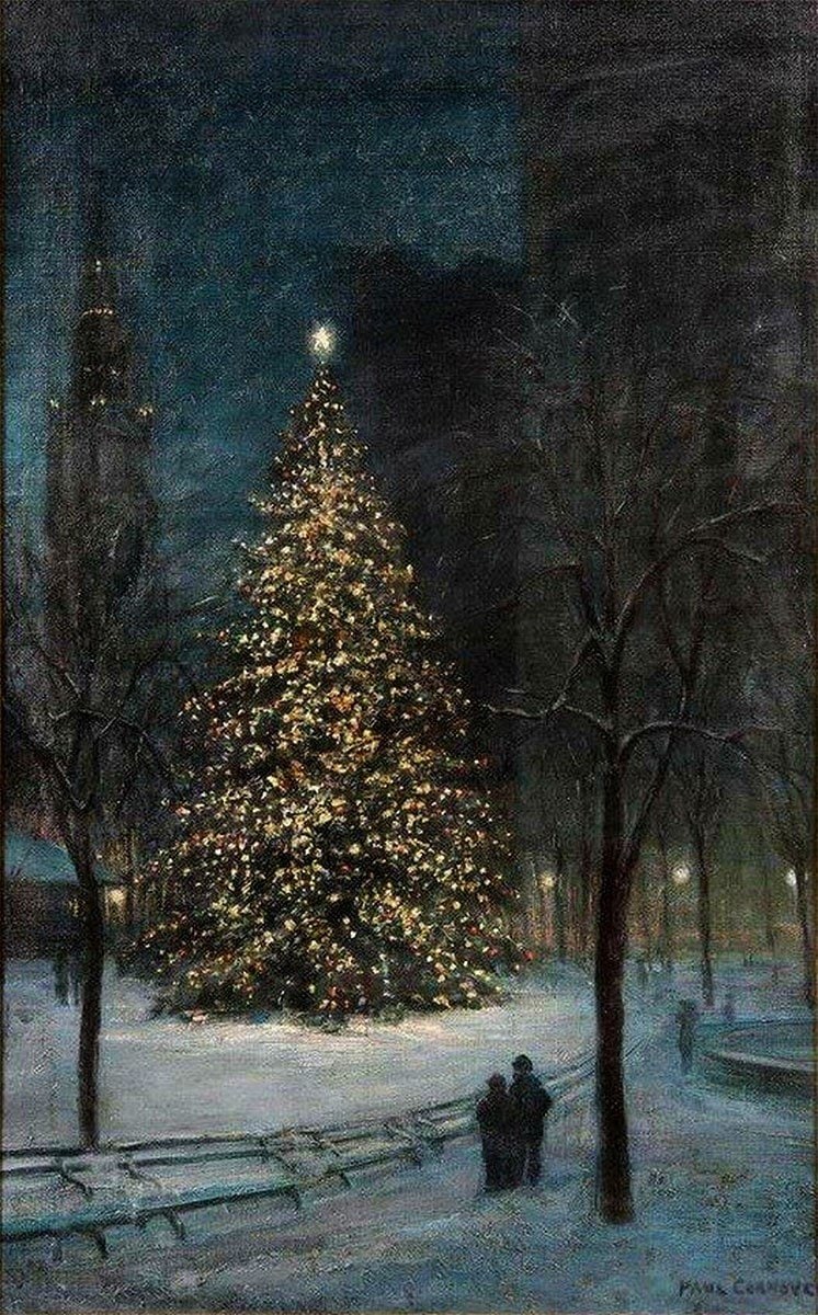 #Christmas in #MadisonSquare Park by Paul Cornoyer, 1910