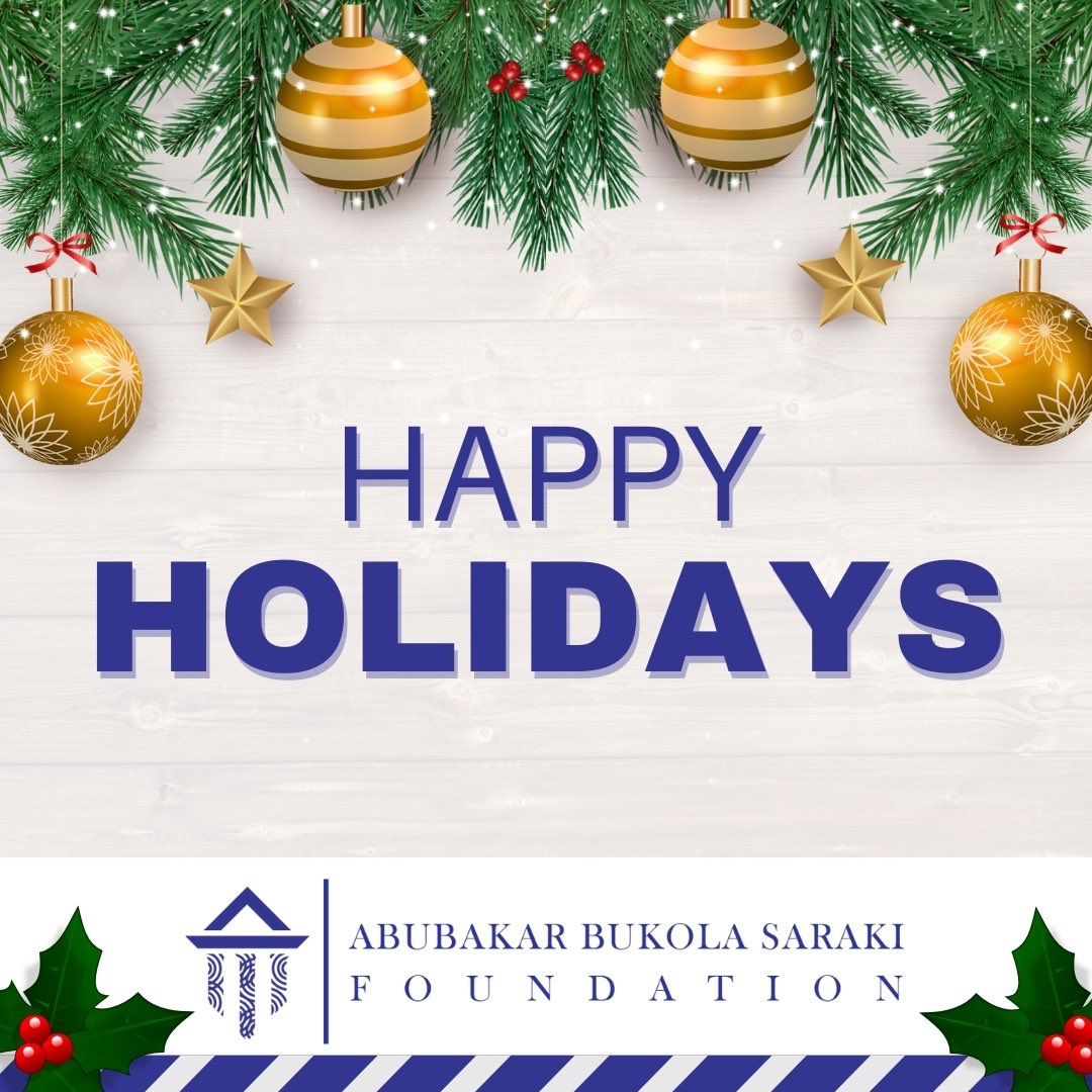 Warmest wishes from the Abubakar Bukola Saraki Foundation this Yuletide season! May your days be filled with joy, your tables with laughter, and your hearts with hope for a brighter year ahead. #MerryChristmas #HappyHolidays #ABSFoundation