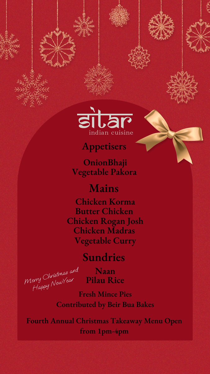 Merry Christmas from everyone at Sitar.
The Annual Christmas dinner is happening today, and we are extending a warm invitation to those in need. Our doors are open wide, welcoming everyone to join us for this special event. 🤗
Dhanyawad, Go raibh maith agat 💚