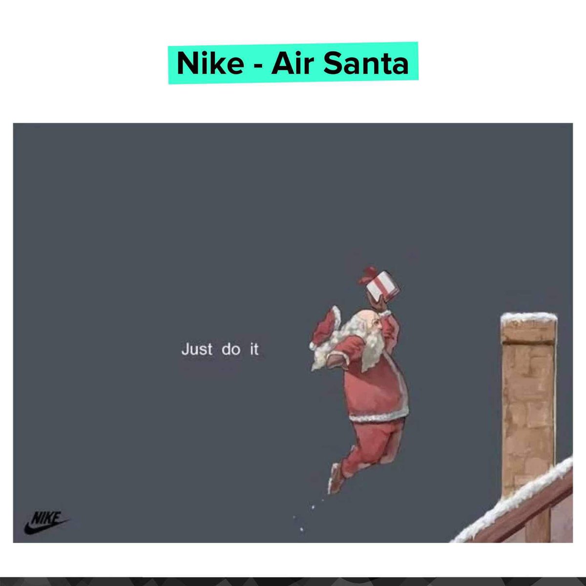 MarketingMind_'s tweet photo. Well, if anyone needs a sturdy pair of trainers and some Nikespiration to get the job done, it’s Santa.
#MarketingMind #Christmas2023 #Nike #AirSanta https://t.co/ZThIgkxKGN