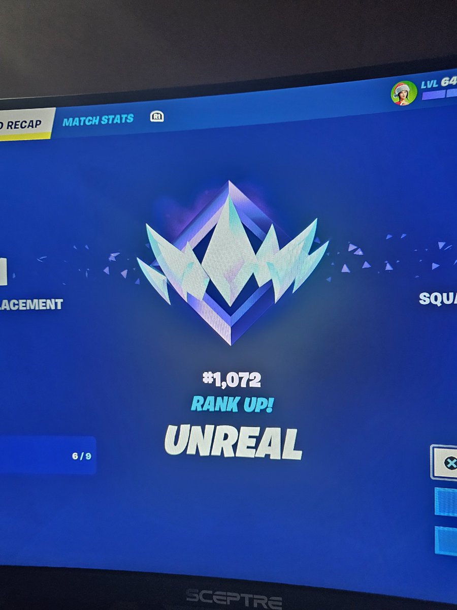 AstralOttr's tweet photo. Finally hit unreal! LFG! @NykZBTV #Fortnite #unreal #ranked #zerobuilds https://t.co/XOJ16VxTbc