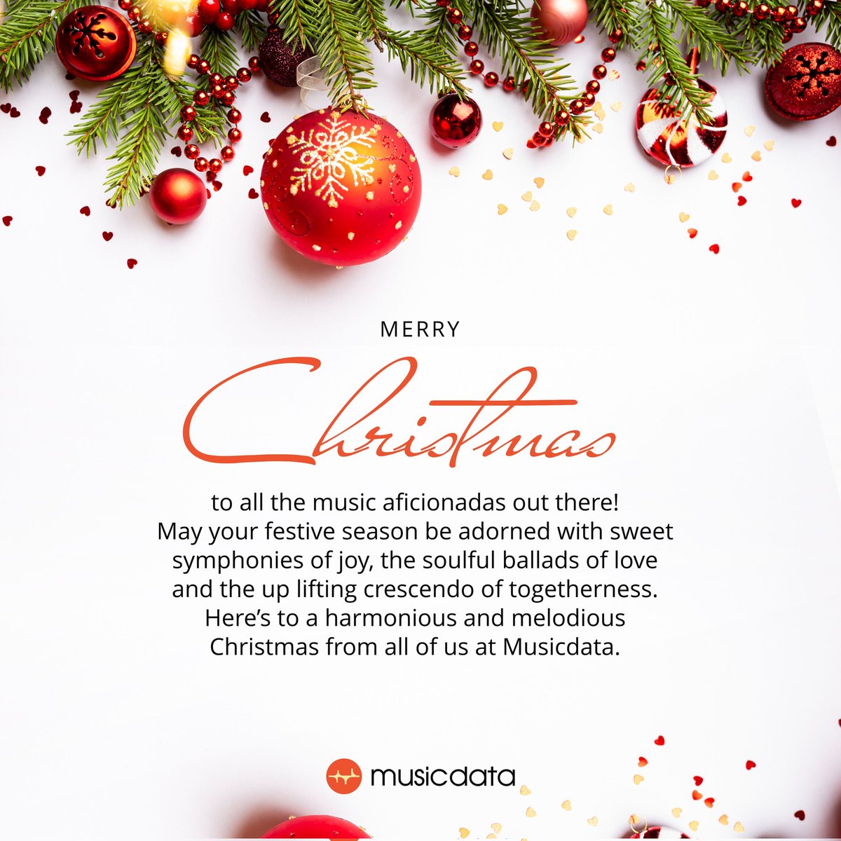Musicdata__'s tweet photo. Wishing all music lovers a harmonious and melodious Christmas! May your festive season be adorned with the sweet symphonies of joy, the soulful ballads of love, and the uplifting crescendo of togetherness. 

🎄🎶 

#MerryChristmas #xmas #jesusisborn #musicdata https://t.co/rWXUYnBRTr