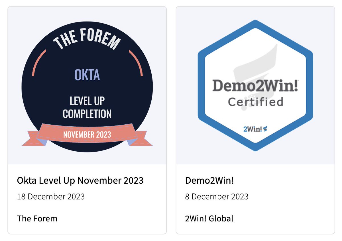 the_dream_saver's tweet image. The last month was a month of upskilling!

Completed a couple of amazing programs by @theforem_co and @2WINGlobal!

They were incredibly valuable training on networking and delivering engaging demos to Okta&apos;s customers!

#LevelUp #Demo2Win #SalesEngineering #PreSales