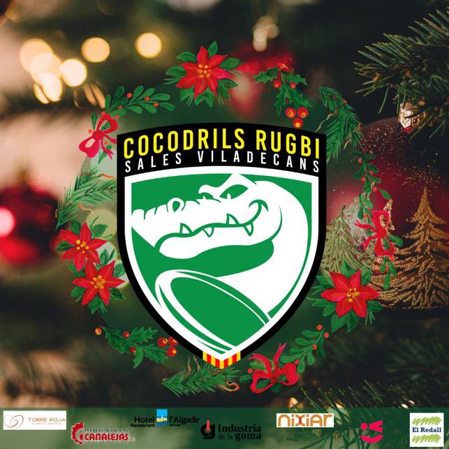 Des de la família de #Cocodrils 🐊 us volem desitjar un #BonNadal i unes bones festes, plenes d’amor, amistat, famílies i #rugby 🏉💚