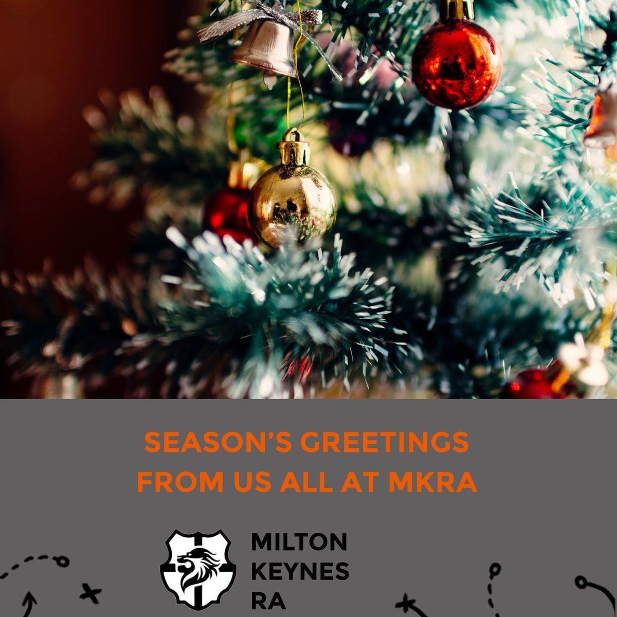 MiltonKeynes_RA's tweet photo. From all of us at Milton Keynes RA we want to wish you and your loved ones a very Merry Christmas and a happy new year! 

#MKRA #SeasonsGreetings #HappyNewYear #Celebrate https://t.co/YijU5IpowC