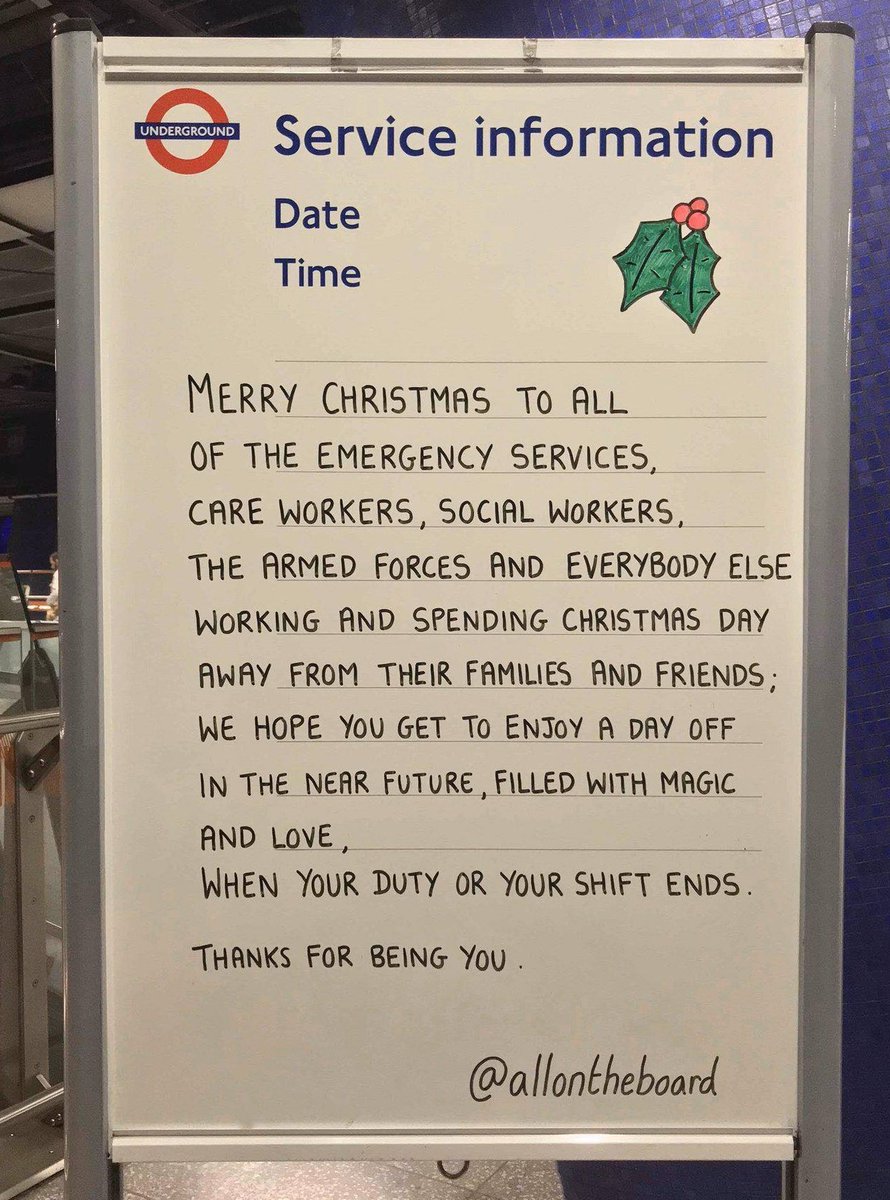 Merry Christmas to the emergency services, care workers, social workers, the armed forces &amp; everybody else working &amp; spending Christmas Day away from their families &amp; friends;
We hope you get to enjoy a day off in the near future, filled with magic &amp; love, when your shift ends.