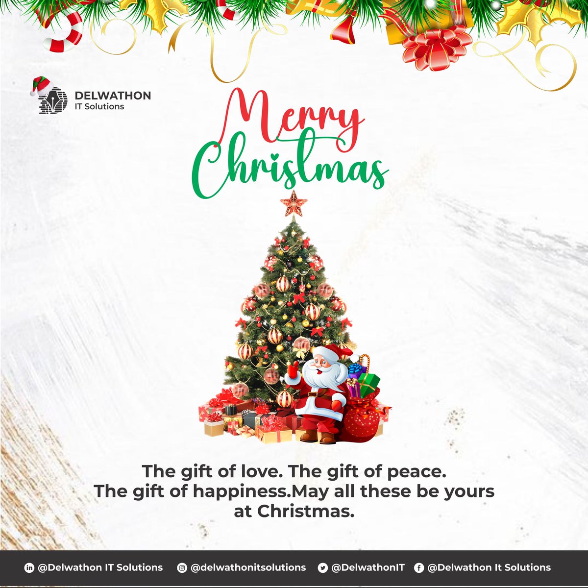 DelwathonIt's tweet photo. May the gift of Love, Peace, Joy, and unending goodness be ours on this Celebration and beyond.

Compliments of the Season. 🎄🎄🎄

#delwathonitsolutions #christmas #merrychristmas 
#december25 #december25th #festive 
#seasongreetings #partytime #christmasperiod https://t.co/4CCZYxkPX7