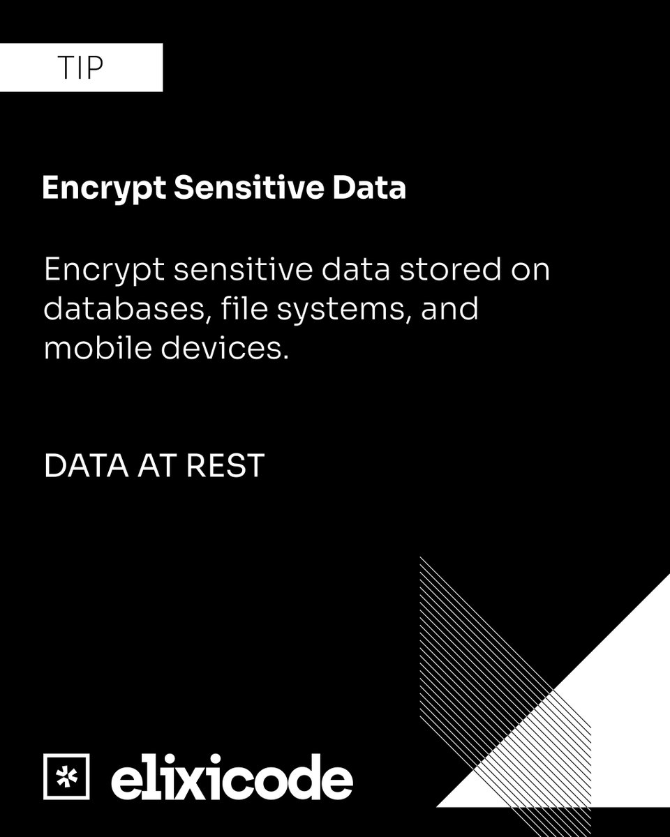 elixicode's tweet image. #Encrypt_Sensitive_Data #Data_At_Rest #Data_Encryption #Cybersecurity #Elixicode