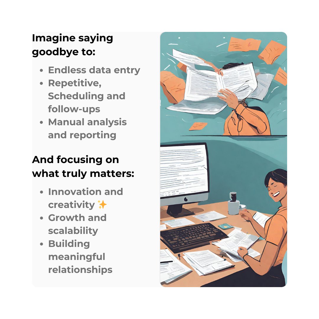 ZenautomateZen's tweet image. Only 35% of businesses have embraced AI - are you missing out? AI automation unlocks 40% MORE productivity, 20% LOWER costs, and 30% SHARPER accuracy.Ready to say goodbye to endless paperwork and hello to growth? Let&apos;s talk!
#ArtificialInteligence #ChatGPT4 #googlegemini #agency