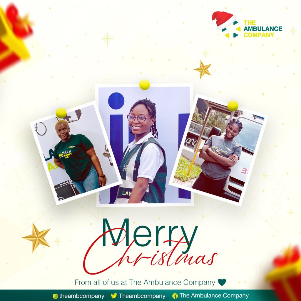 'Tis the season to be jolly🥳🥳, 

 We at The AMBCO Wish you all a Merry Christmas filled with laughter, lots of love, and joy non-stop🎊.

 Remember, your safety is our top priority, this season and always💚. 

#MerryChristmas #SafetyFirst #seasonsgreetings 🎉 #lagosambulance