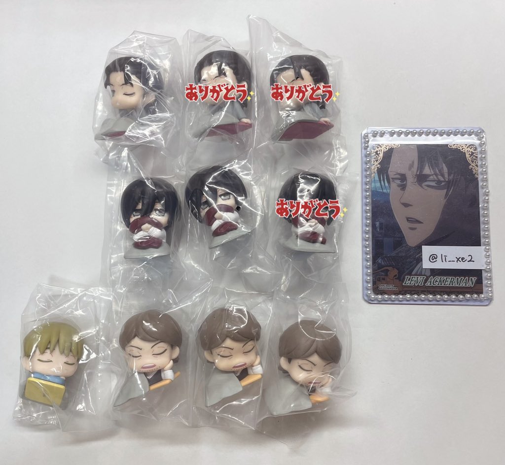 li__xe2's tweet photo. 【交換】
進撃の巨人 おねむたん

《譲》エレン、ミカサ、アルミン、ジャン
《求》リヴァイ

アルミンの顔とミカサの腕に初期傷がございます。

検索からもお気軽にお声掛けください✧ https://t.co/JIpVuFrscA