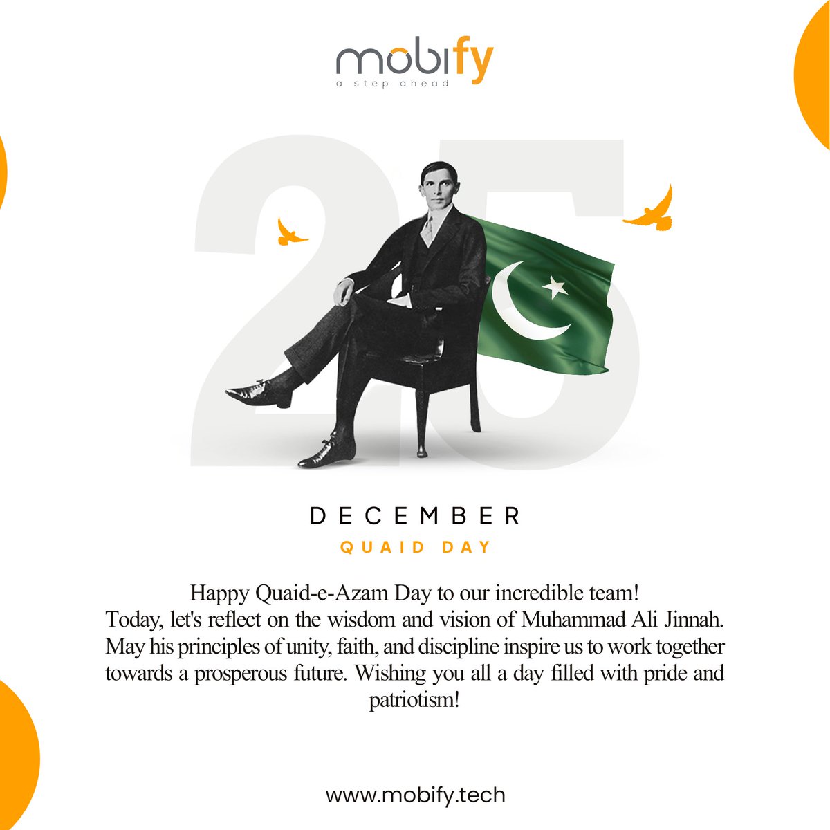 Mobify5's tweet photo. May the spirit of Quaid-e-Azam Jinnah inspire us to work towards a brighter and more prosperous future for our beloved country. Happy Quaid Day to all Pakistanis! https://t.co/stE5bjqgvl