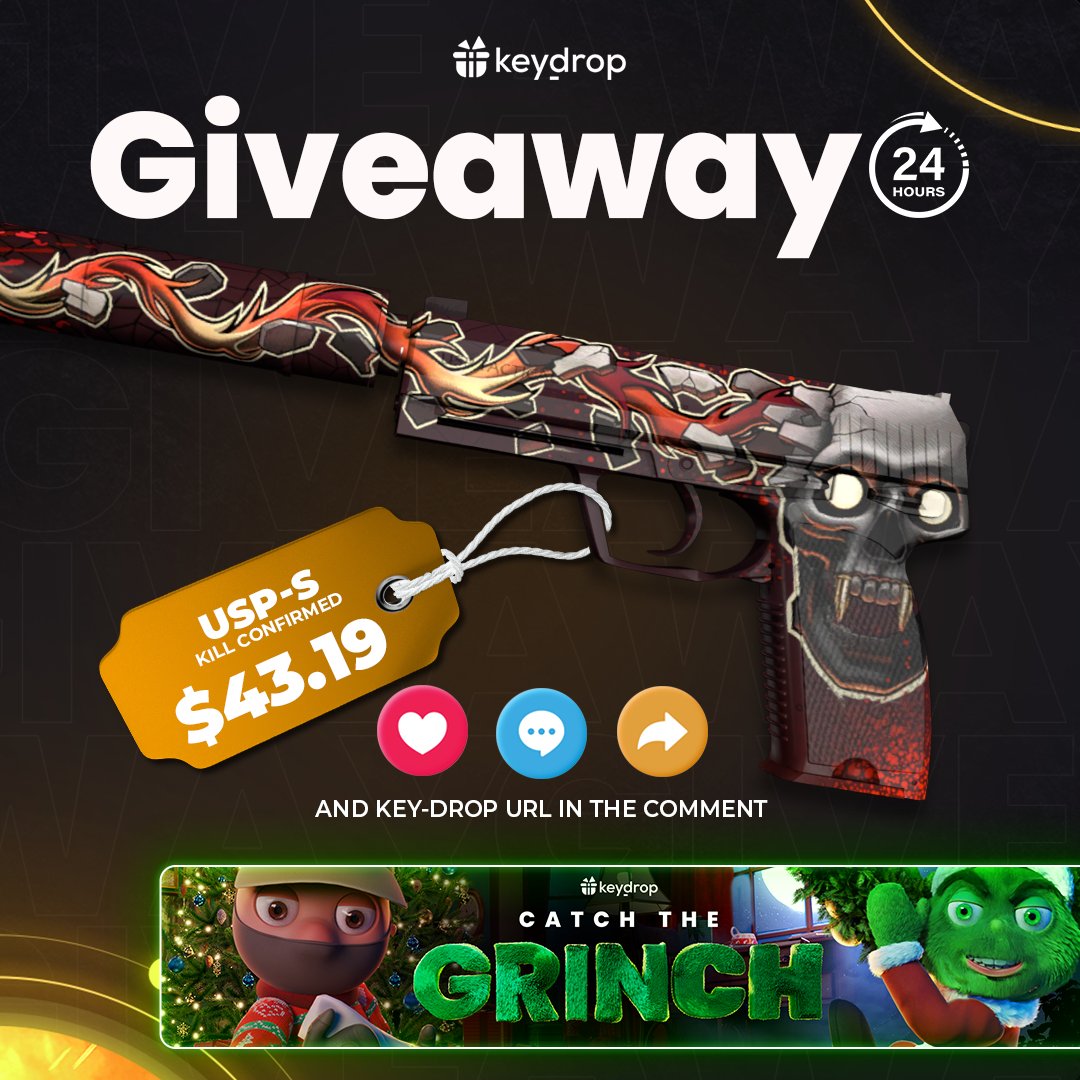 keydropcom's tweet image. Giveaway on USP-S | Kill Confirmed🎁

👊 Just leave ❤️ under the post!
🤝 Follow us!
🔁 Retweet!

⏰ Wait 24 hours!

#freeskins #csgoskinsgiveaway #csgoskinsfree #giveaway #airdrop #csgocases #csgocase #csgocommunity #csgoesport #skins #csgoskins #keydrop #keydropcom