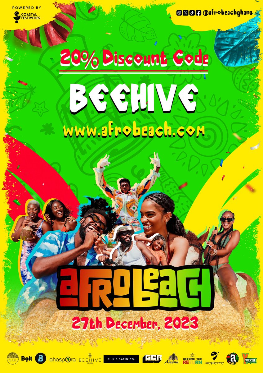 afrobeachghana's tweet photo. Grab your 🎫 ticket with @BeehiveAccra code. https://t.co/MvWzijk08G
