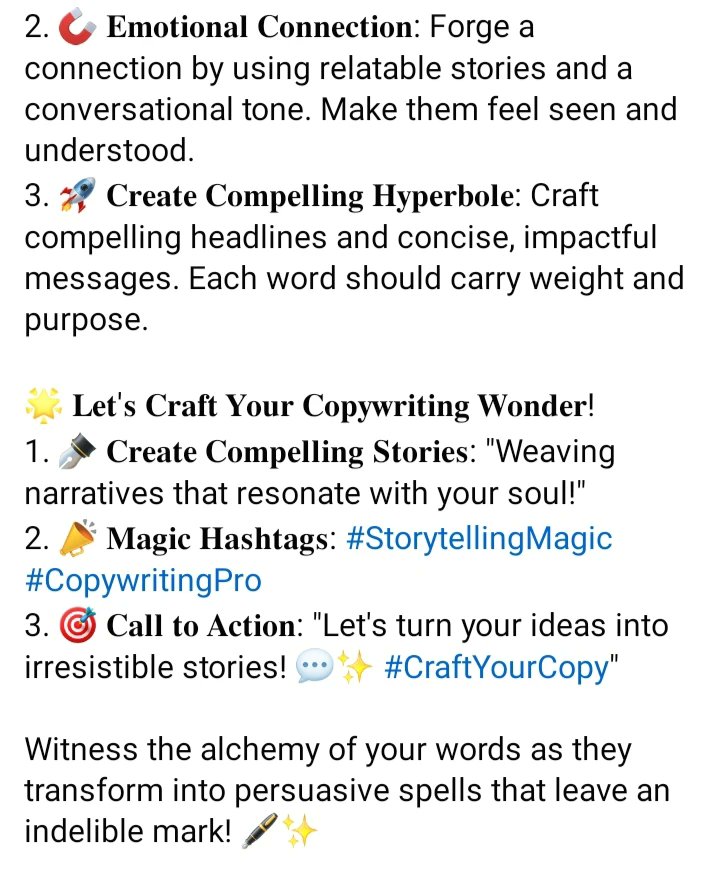 Sadyataryq's tweet image. #CopywritingWizardry #WordsThatConvert #StrategicMessaging #CaptivatingContent #CopywritingCraftsmanship  #CopywritingMastery #Wordsmithing #CraftingCopy #CopyMagic #PersuasiveWriting
#CreativeCopy #StorytellingCraf #CopywritingTips #ContentCrafting
#CopywritersCommunity