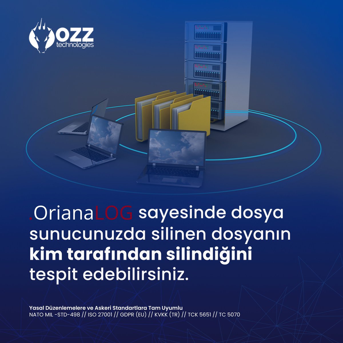 OzzTechIT's tweet photo. OrianaLOG sayesinde dosya sunucunuzda silinen dosyanın kim tarafından silindiğini tespit edebilirsiniz.
#Ozztech #Oriana #OrianaLOG #DosyaGüvenliği #VeriGüvenliği #LogAnalizi #SilinenDosyaTespiti #Güvenlikİzleme #BilgiGüvenliği #SunucuGüvenliği #Dosyaİzleme #Oturumİzleme https://t.co/pgnVGAWJAd