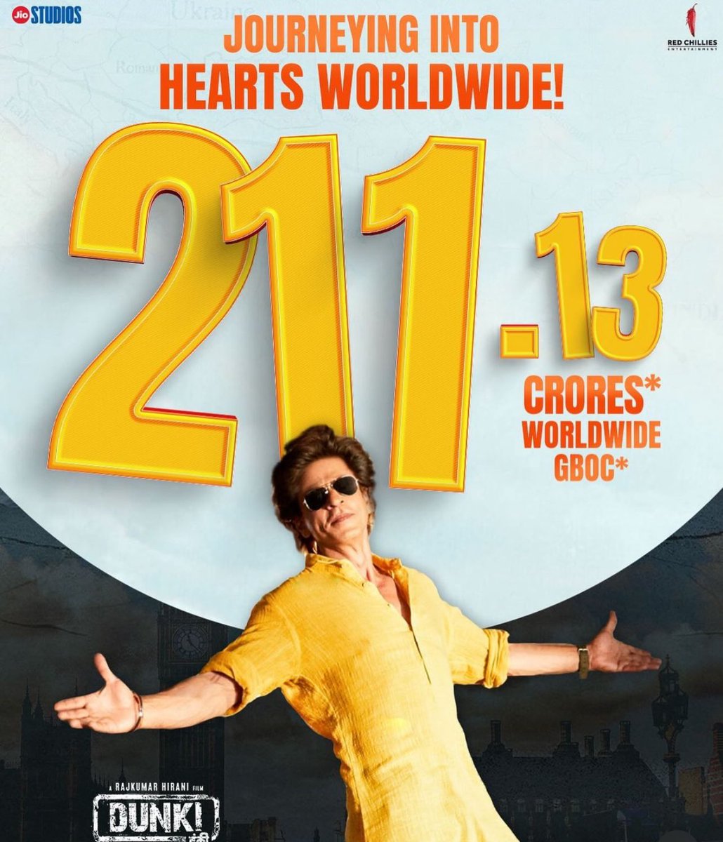 Tutejajoginder's tweet photo. #Dunki crosses 200 crores worldwide gross!

#ShahRukhKhan https://t.co/lrT2yQcEB3