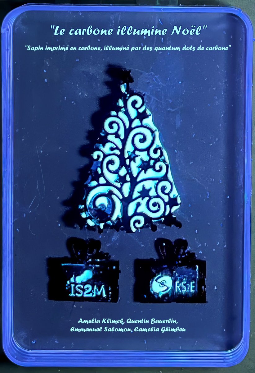 RS2E (@energyrs2e) on Twitter photo Merry Electrochristmas 🎄 - "Le carbone illumine Noël"
Sapin imprimé en carbone, illuminé par des quantum dots de carbone
📸 <a href="/AmeliaKlimek1/">Amelia Klimek</a> <a href="/QuentinBauerlin/">Bauerlin </a>
Emmanuel Solomon, <a href="/ghimbeu/">Camélia Ghimbeu</a> Institut de Science des Matériaux de Mulhouse <a href="/CNRSchimie/">CNRS Chimie</a> Université de Haute-Alsace - UHA Merry Electrochristmas 🎄 - "Le carbone illumine Noël"
Sapin imprimé en carbone, illuminé par des quantum dots de carbone
📸 <a href="/AmeliaKlimek1/">Amelia Klimek</a> <a href="/QuentinBauerlin/">Bauerlin </a>
Emmanuel Solomon, <a href="/ghimbeu/">Camélia Ghimbeu</a> Institut de Science des Matériaux de Mulhouse <a href="/CNRSchimie/">CNRS Chimie</a> Université de Haute-Alsace - UHA