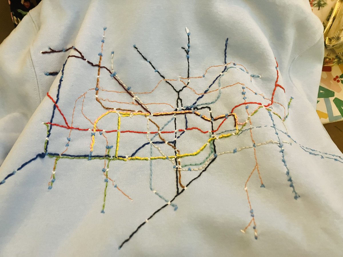 Look at the hoodie my tube map loving son got from his bestie - she hand sewed it for him.